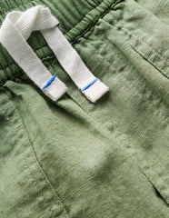 Boden Cotton Linen Pull - On Pants - Newt Green