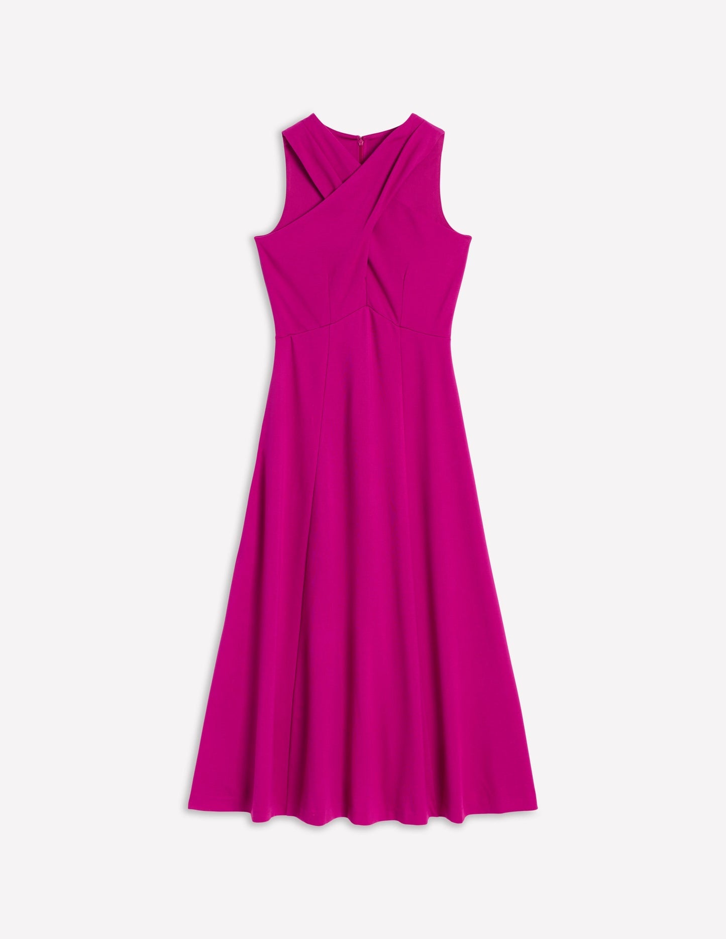 Boden Cross Front Ponte Dress - Fuchsia