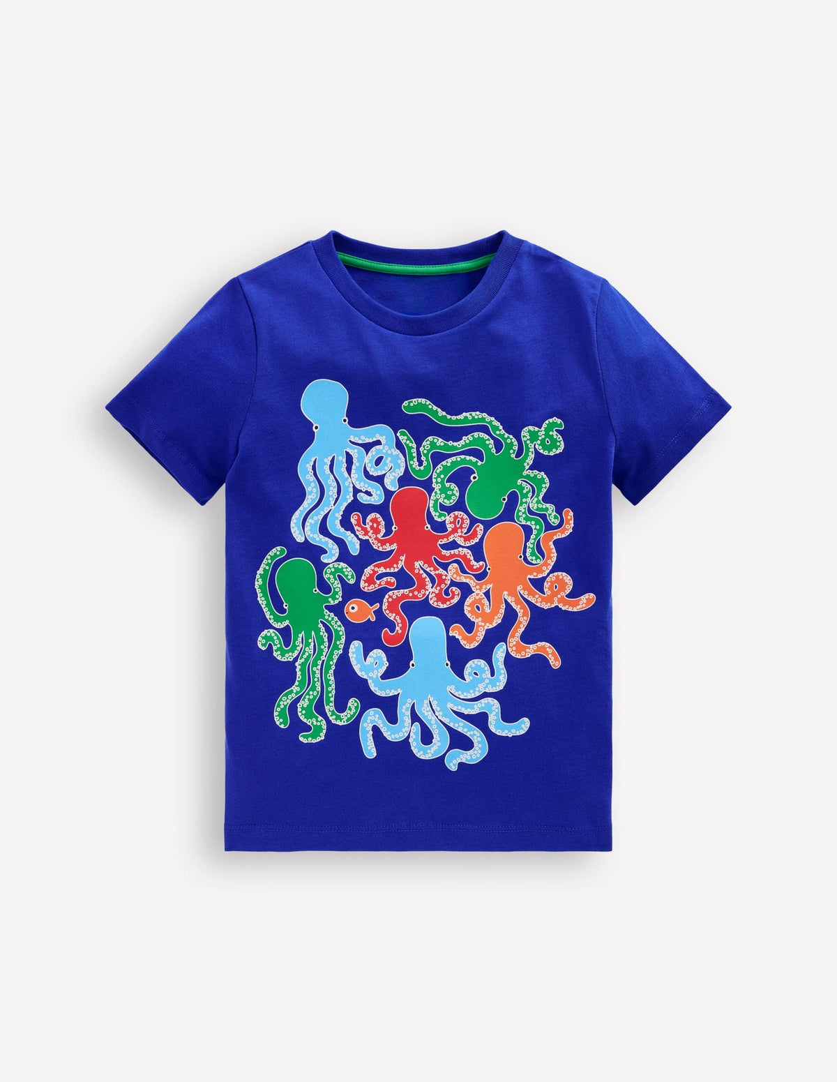 Boden Glow - In - The - Dark T-shirt - Bright Blue Scorpion
