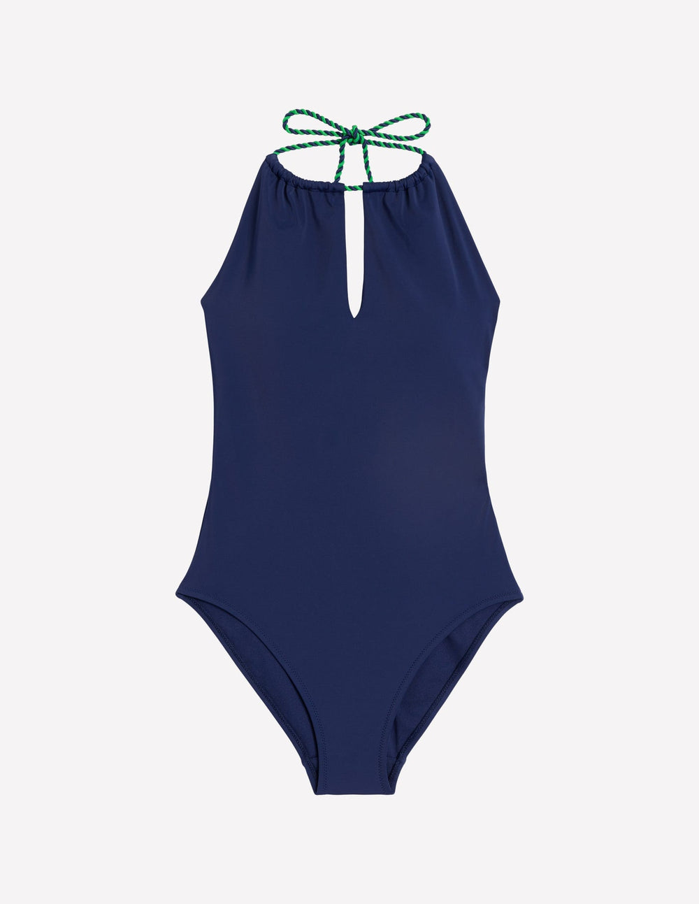 Boden String High Neck Swimsuit - Navy
