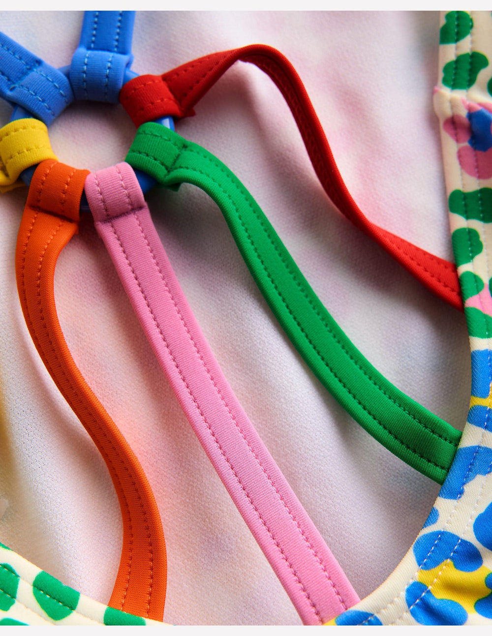 Boden Selena Rainbow Strap Swimsuit - Multi Rainbow Leopard