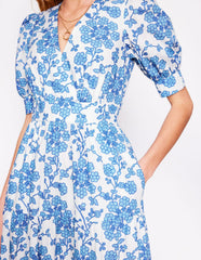 Boden Bella Puff Sleeve Maxi Dress - Ivory, Trailing Yarrow