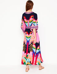 Boden Maya Kimono Jersey Maxi Dress - Multi, Paradise Parrot