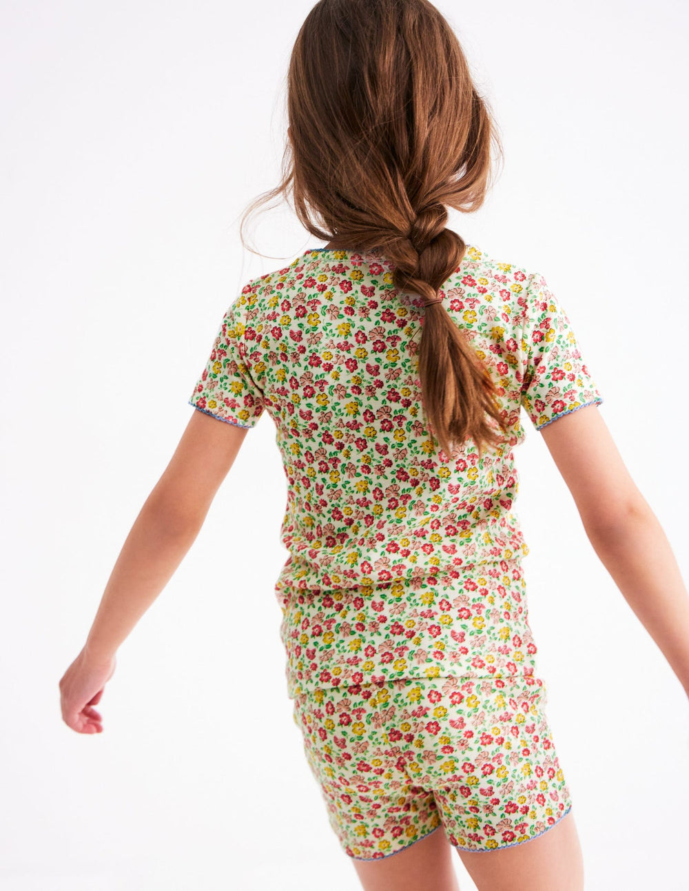 Boden Snug Short John Pajamas - Multi Summer Flowerbed