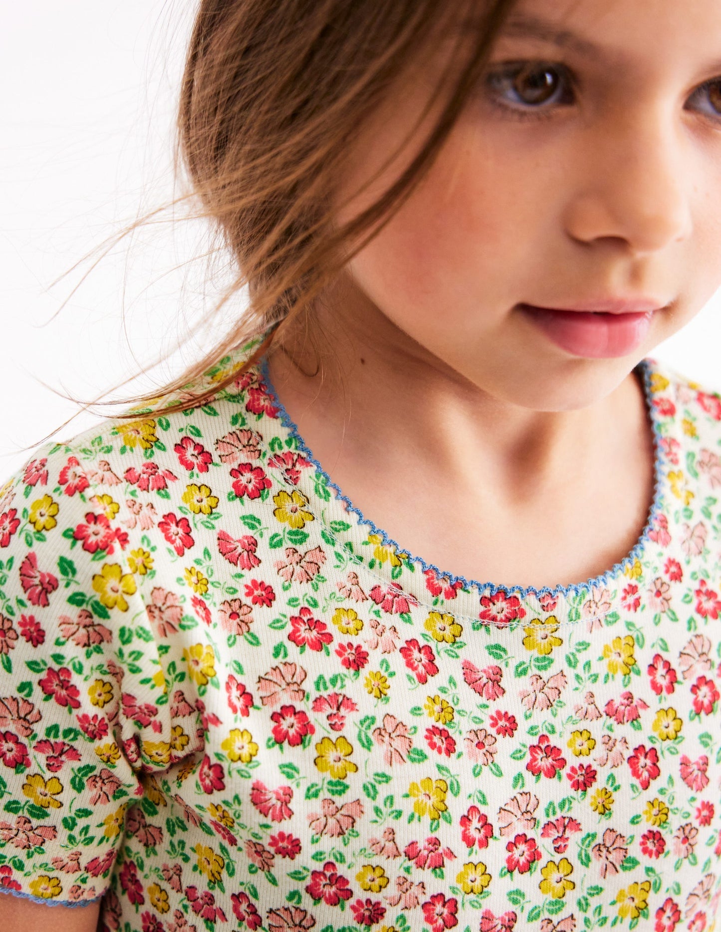 Boden Snug Short John Pajamas - Multi Summer Flowerbed