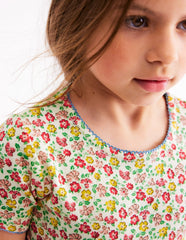 Boden Snug Short John Pajamas - Multi Summer Flowerbed