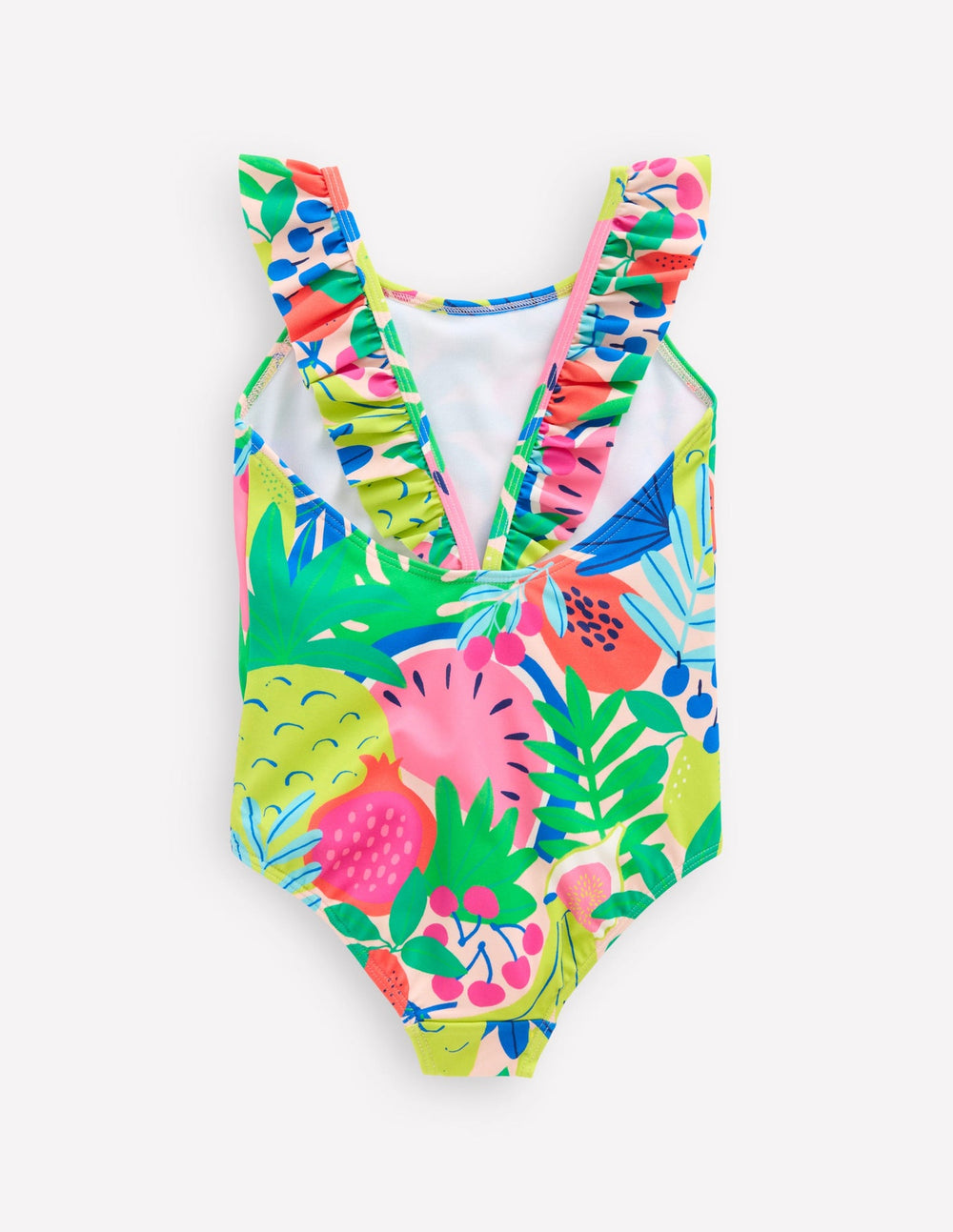 Boden Hallie Frill Strap Swimsuit - Multi Tropical Fruit