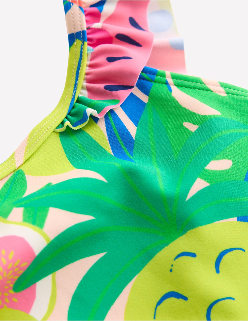 Boden Hallie Frill Strap Swimsuit - Multi Tropical Fruit