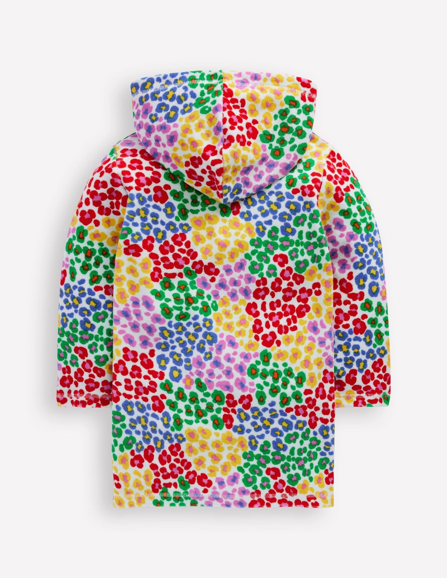 Boden Romie Towelling Zip Throw - On - Multi Rainbow Leopard