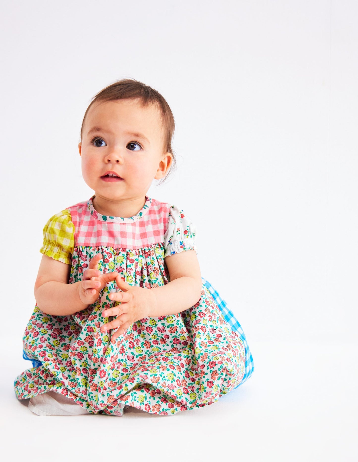 Boden Gathered Woven Dress - Hotchpotch Multi