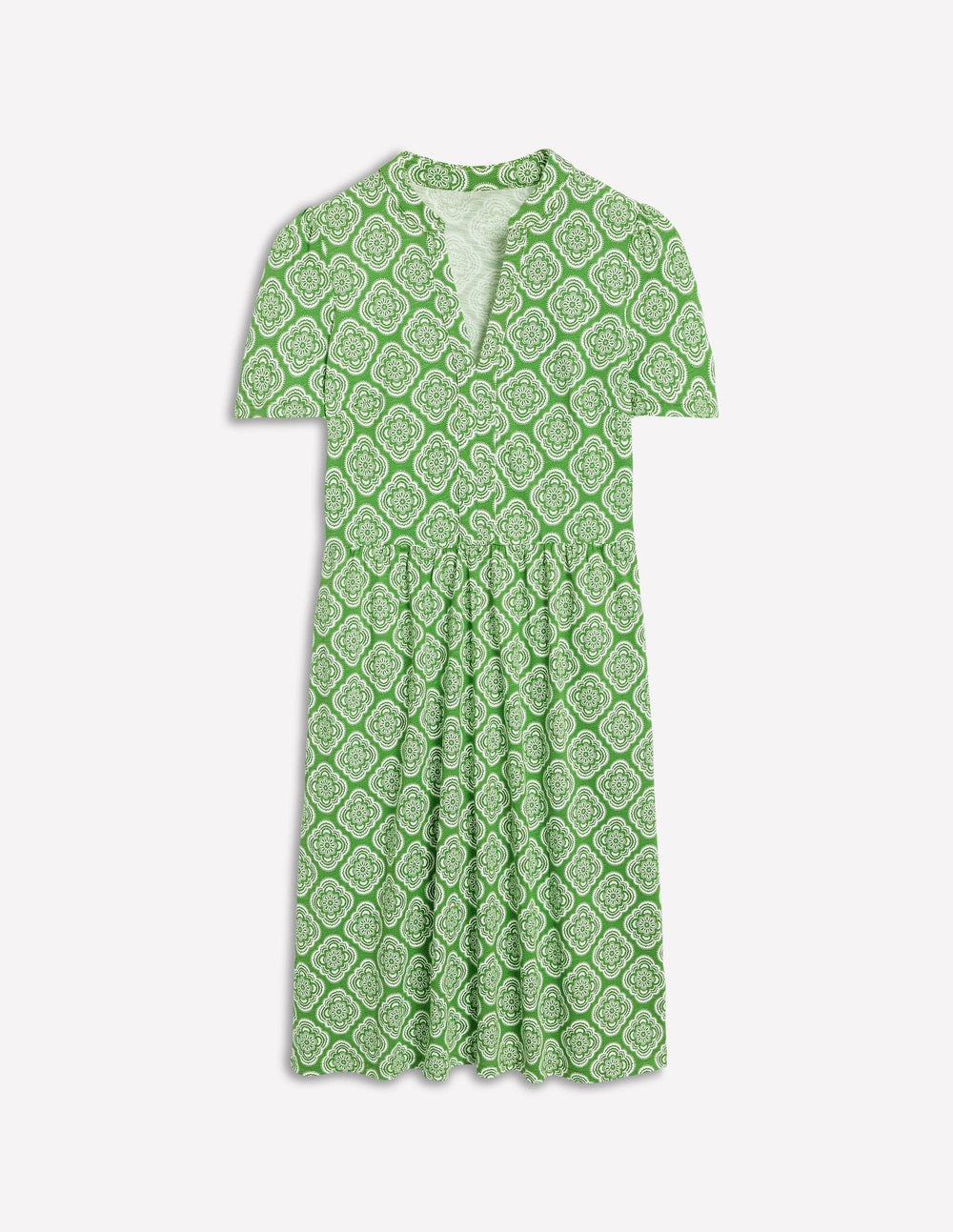 Boden Naomi Short Sleeve Dress - Paradise Green, Botanic Blush