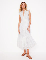 Boden Wren Broderie Midi Dress - Ivory, Broderie