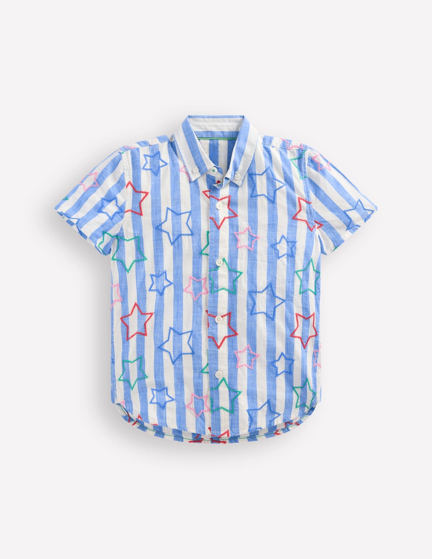 Boden Fun Cotton Shirt - Starry Stripe