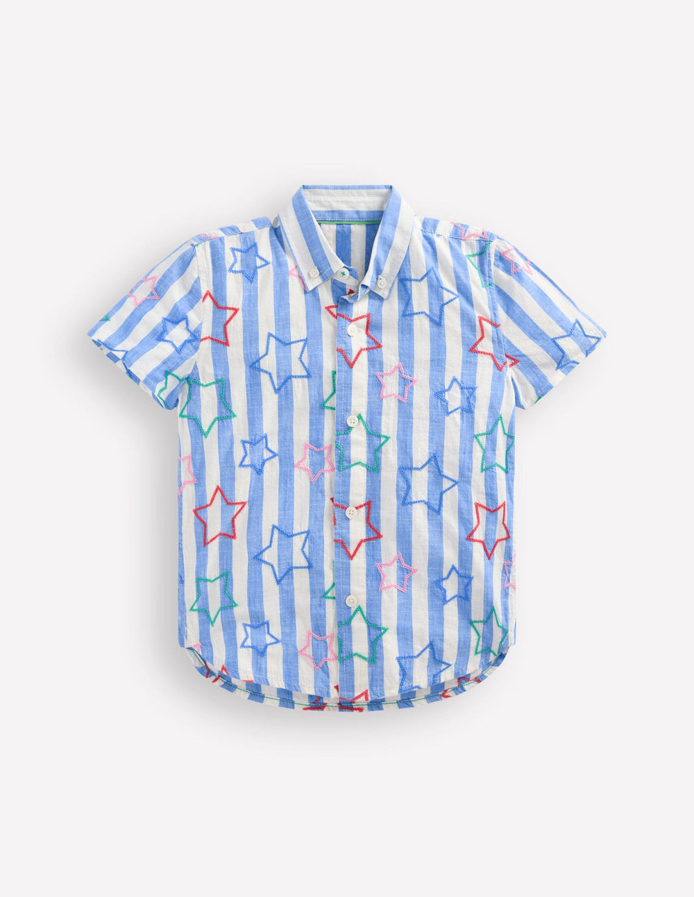 Boden Fun Cotton Shirt - Starry Stripe