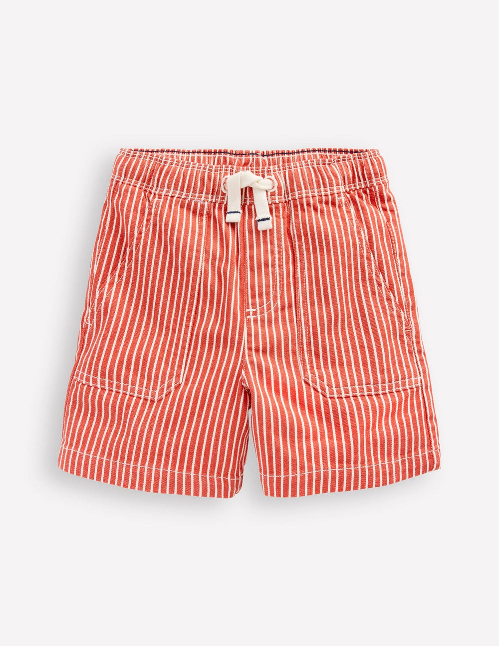 Boden Pull - On Cotton Shorts - Red Ticking