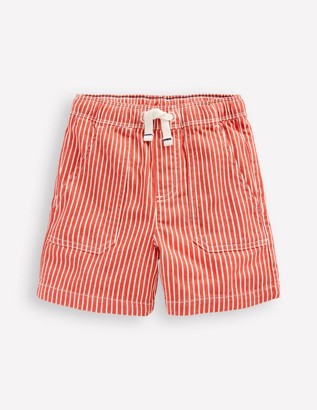 Boden Pull - On Cotton Shorts - Red Ticking