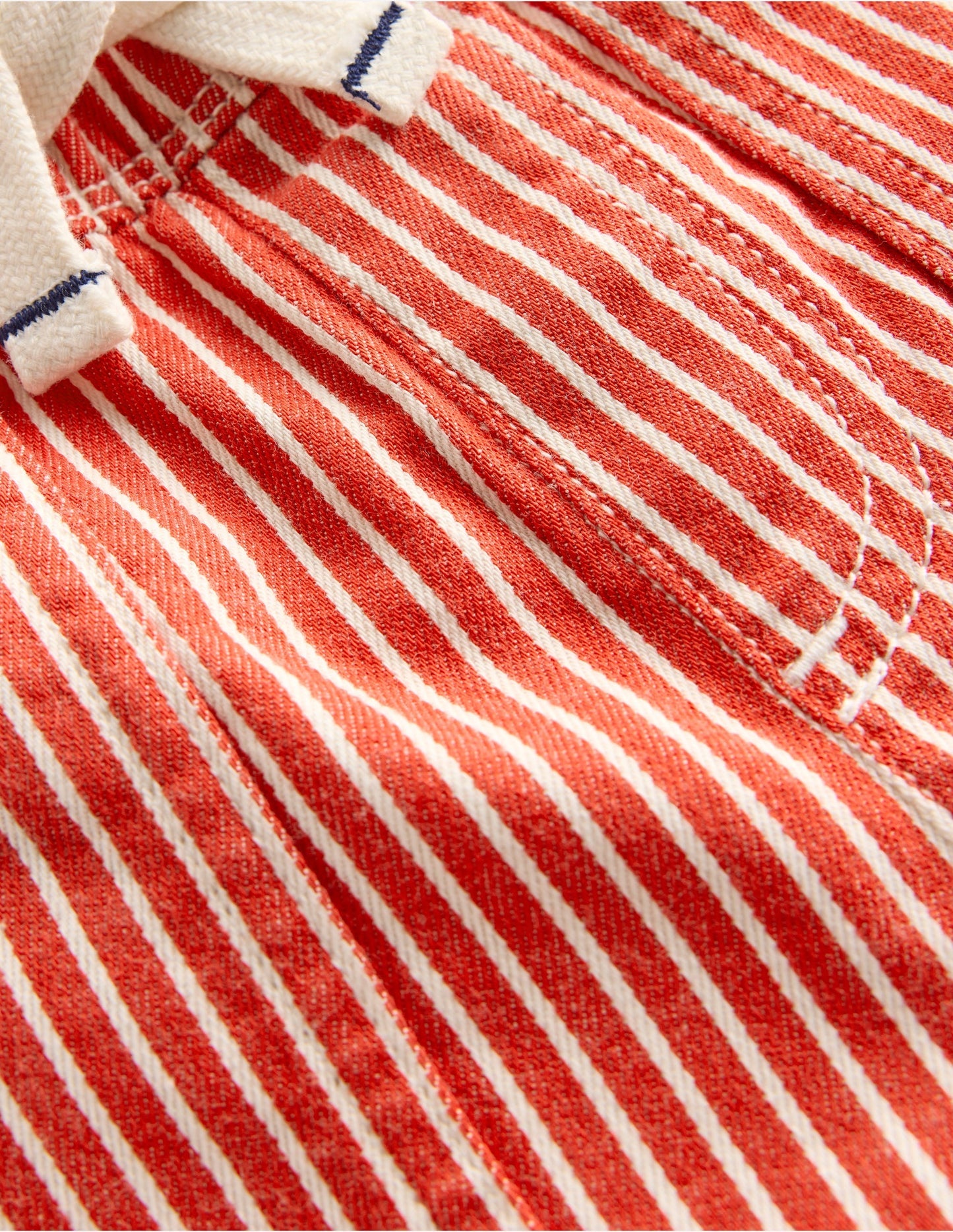Boden Pull - On Cotton Shorts - Red Ticking
