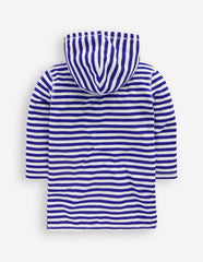 Boden Mara Towelling Throw - On - Bright Blue Fruit Stripe