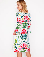 Boden Linen Flute Sleeve Dress - Ivory, Decorative Stems