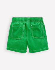 Boden Pull - On Cotton Shorts - Bright Green