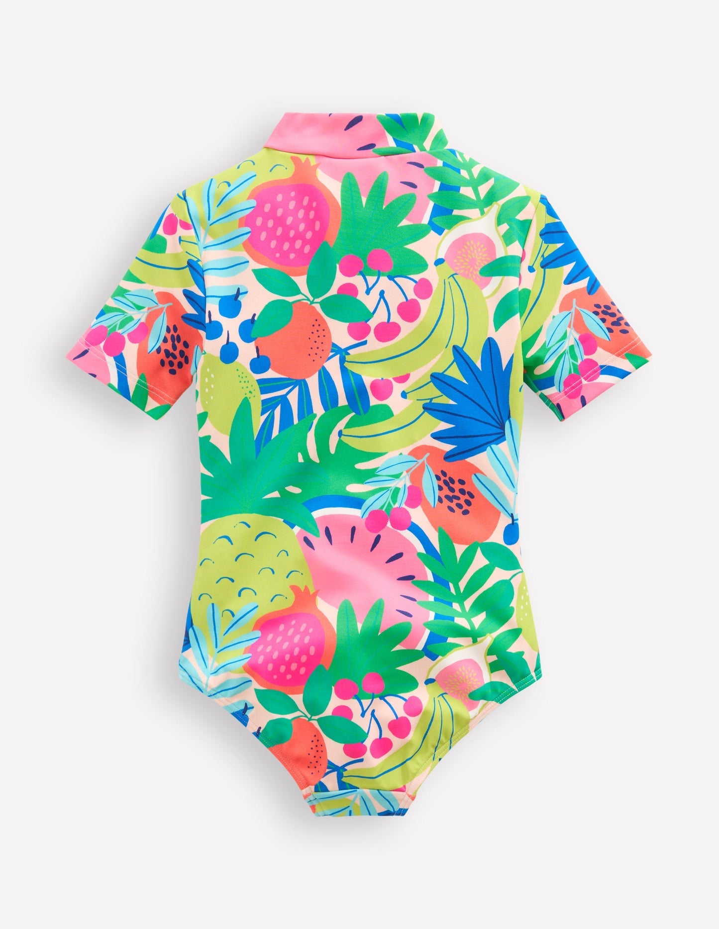 Boden Short - sleeved Swimsuit - Multi Tropical Fruit
