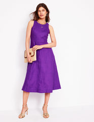Boden Carla Linen Midi Dress - Royal Purple