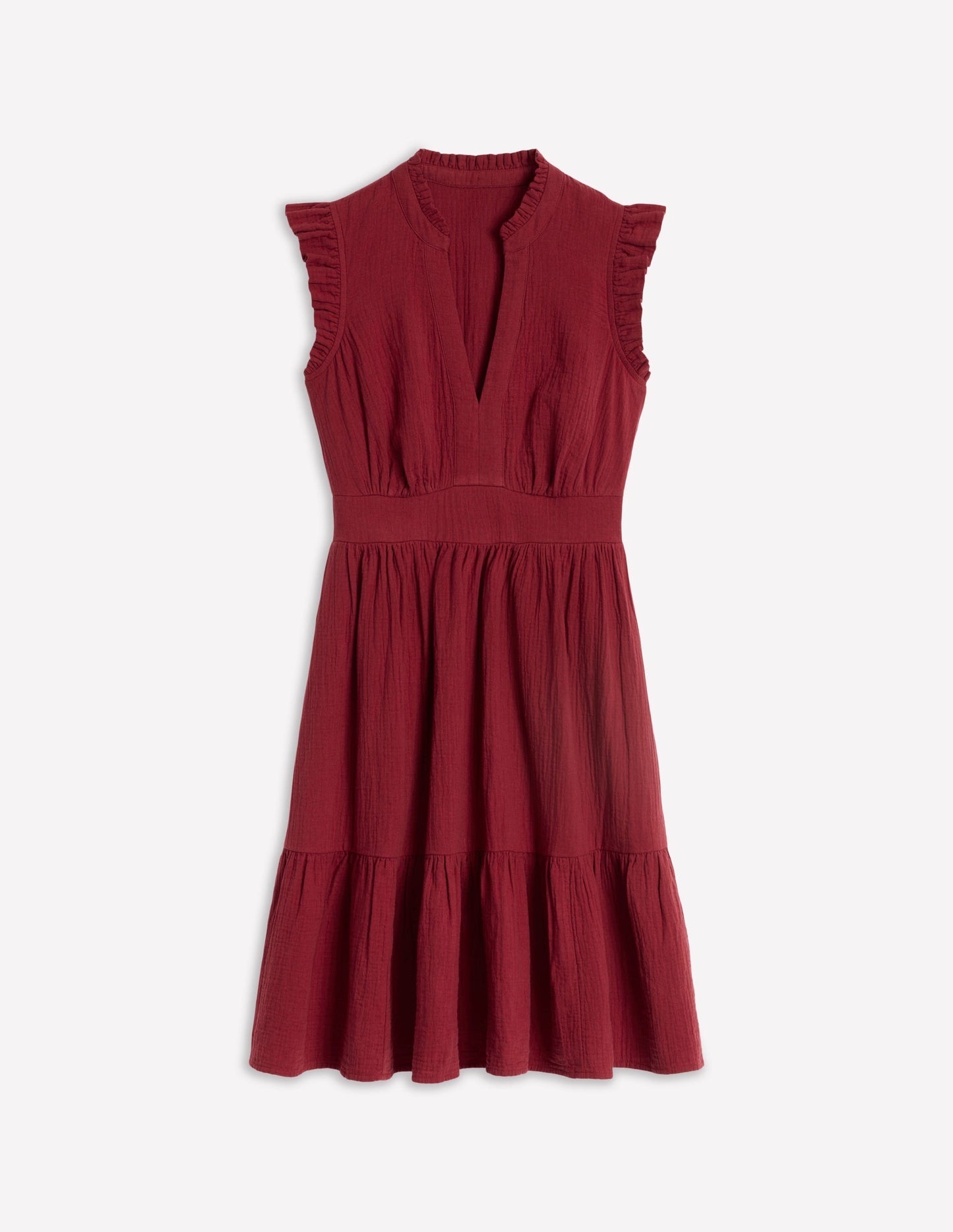 Boden Wren Double Cloth Short Dress - Garnet Red