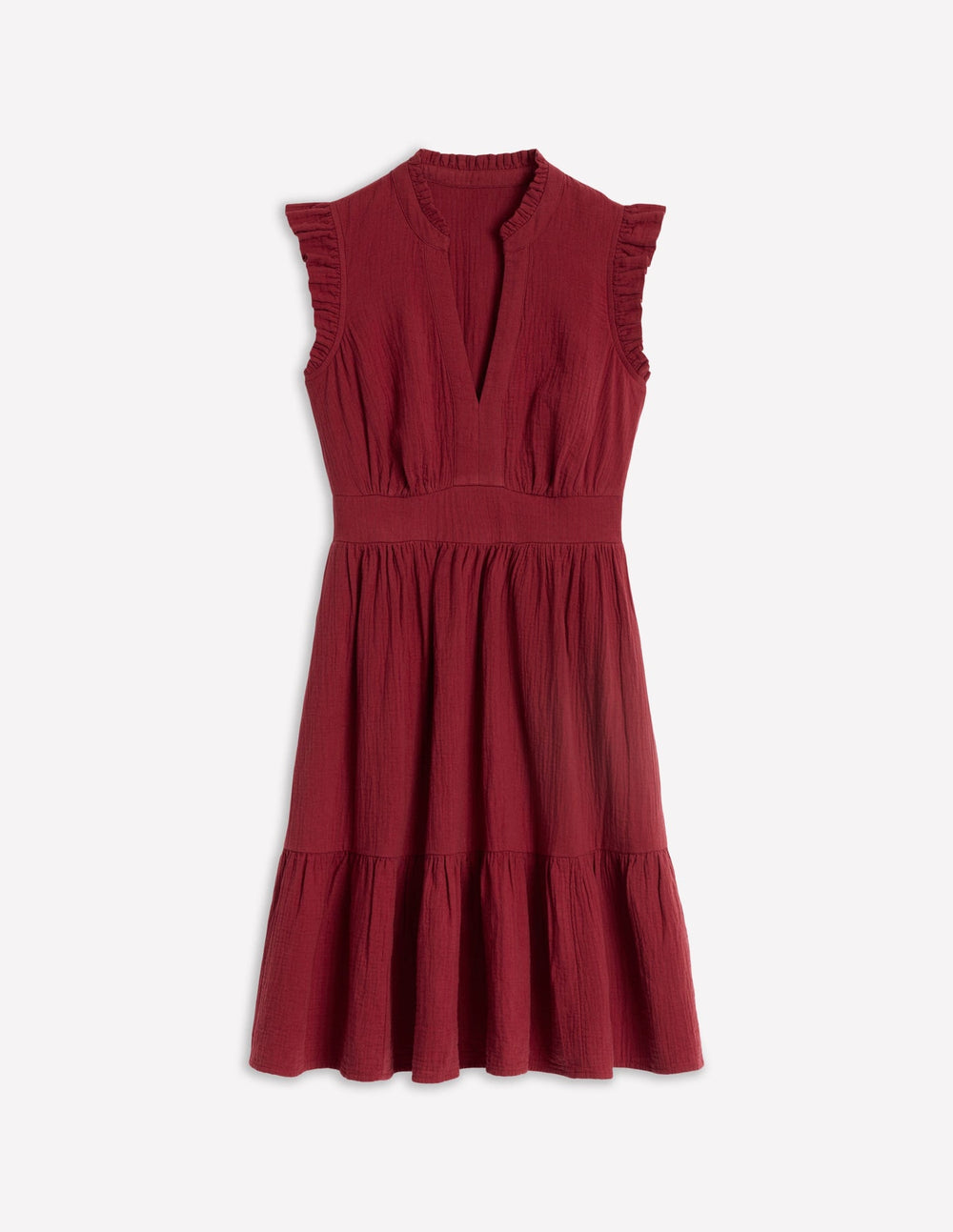 Boden Wren Double Cloth Short Dress - Garnet Red