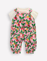 Boden Short Sleeve Overalls Set - Strawberry Patch