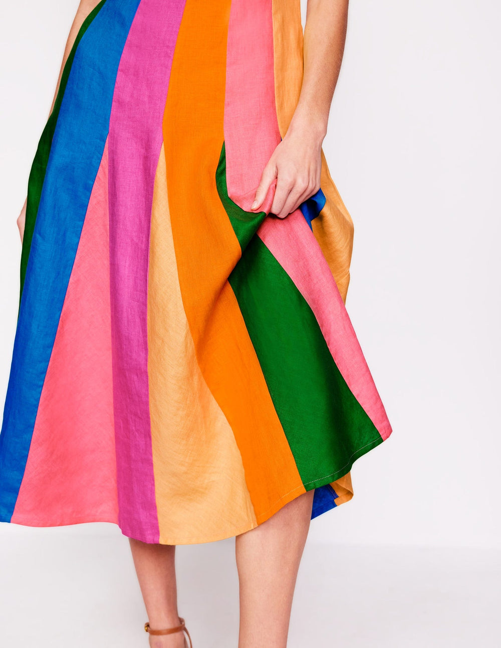 Boden Seam Detail Fit & Flare Dress - Multi Colourblock