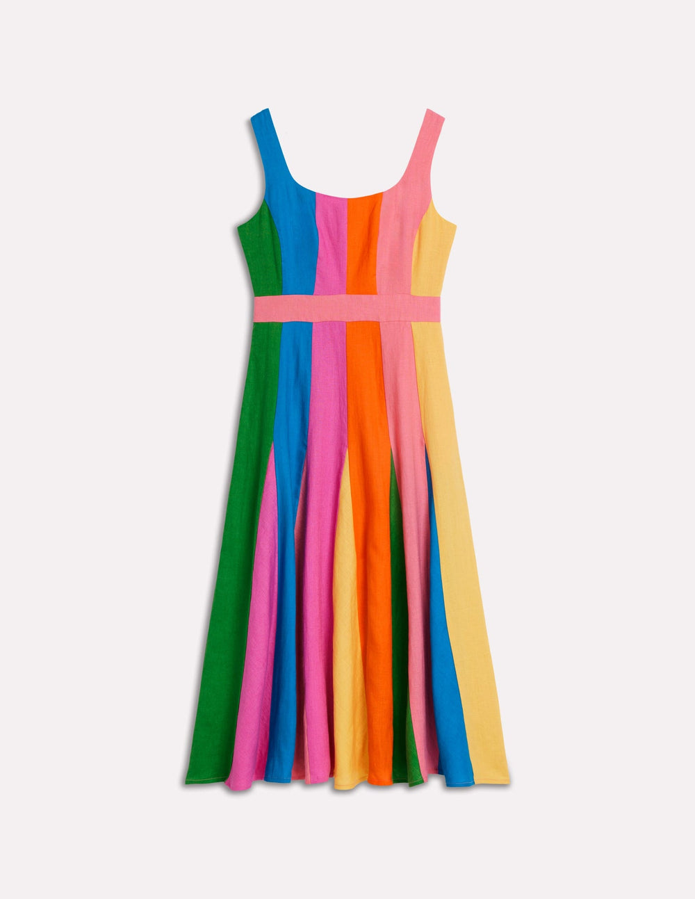 Boden Seam Detail Fit & Flare Dress - Multi Colourblock