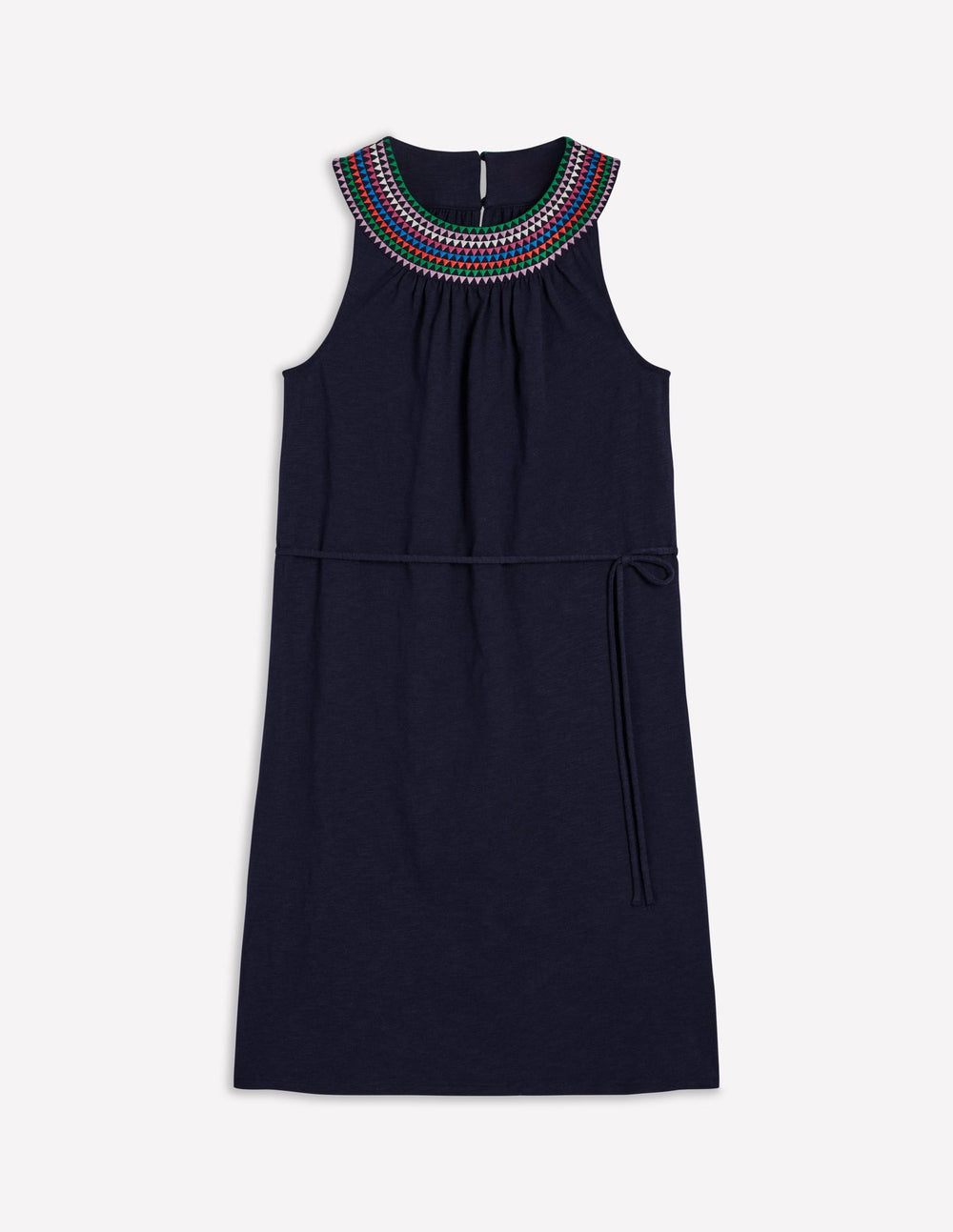 Boden Eleni Embroidered Short Dress - Navy