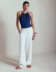 Boden Islington Linen Pants - White