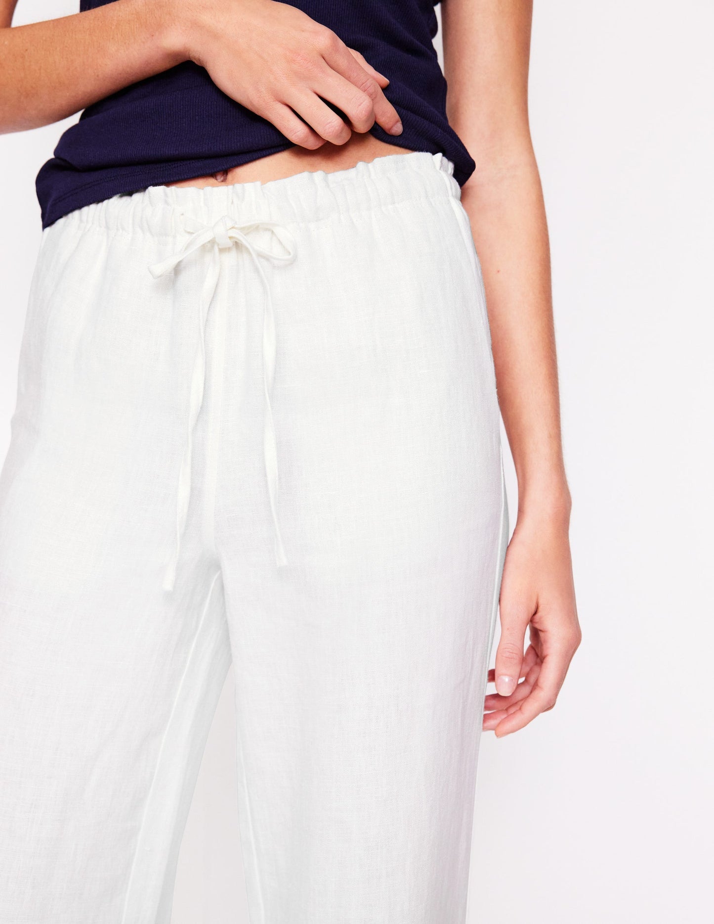 Boden Islington Linen Pants - White
