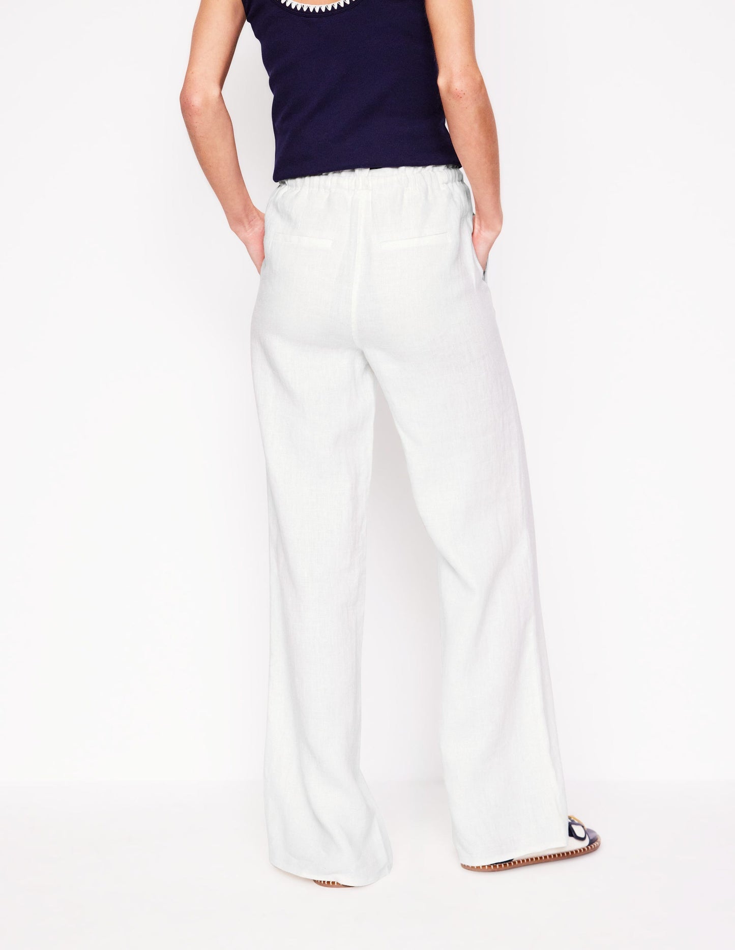 Boden Islington Linen Pants - White