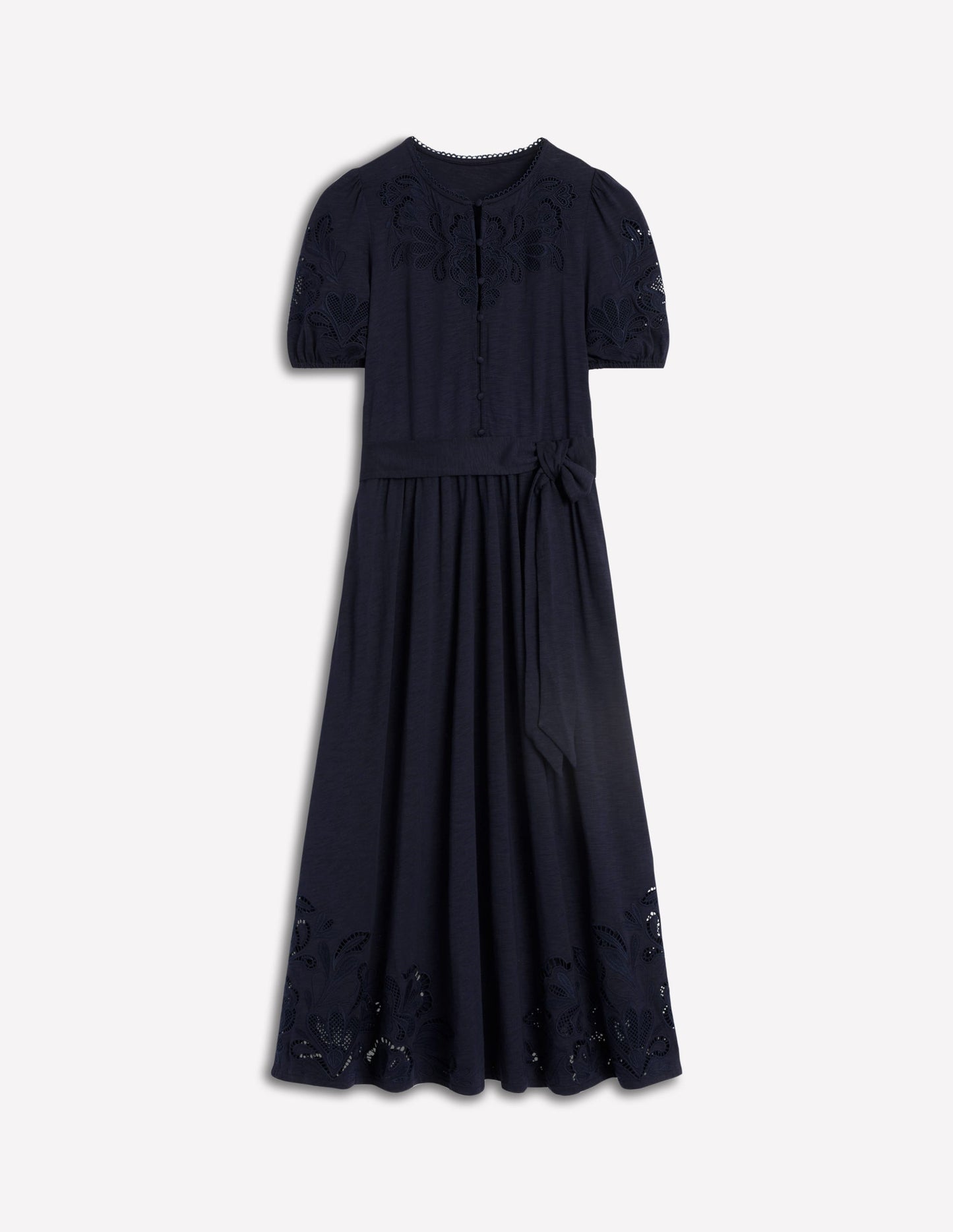 Boden Cutwork Detail Midi Dress - Navy