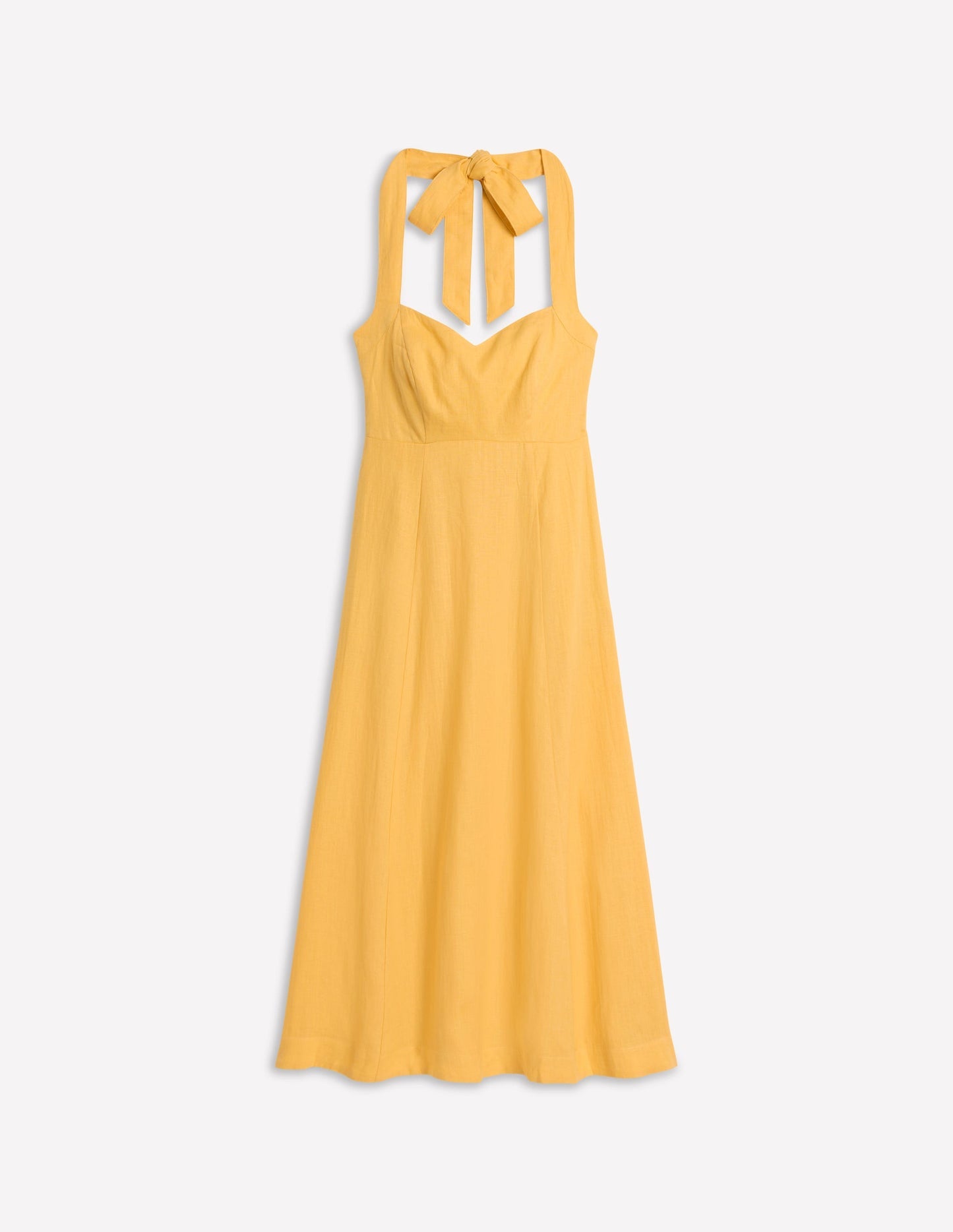 Boden Halter Linen Dress - Buttermilk Yellow