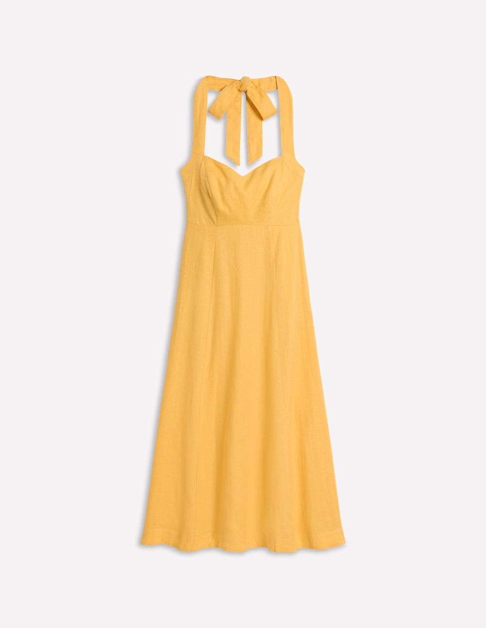 Boden Halter Linen Dress - Buttermilk Yellow