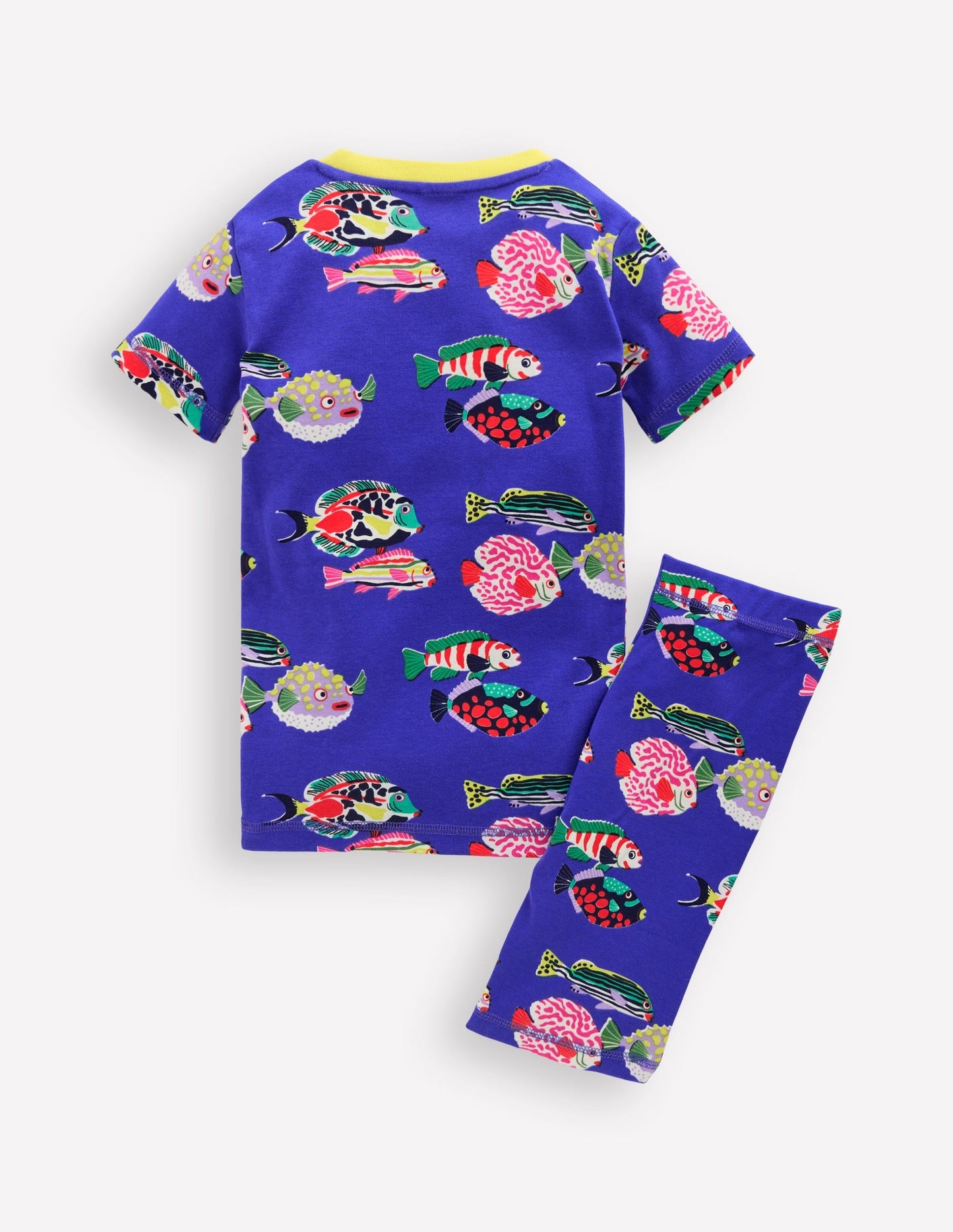 Boden Snug Short John Glow Pyjamas - Blue Heron Fish