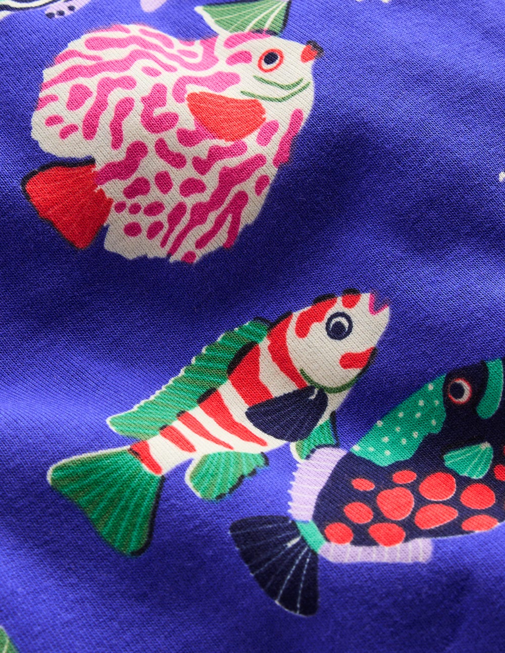 Boden Snug Short John Glow Pyjamas - Blue Heron Fish