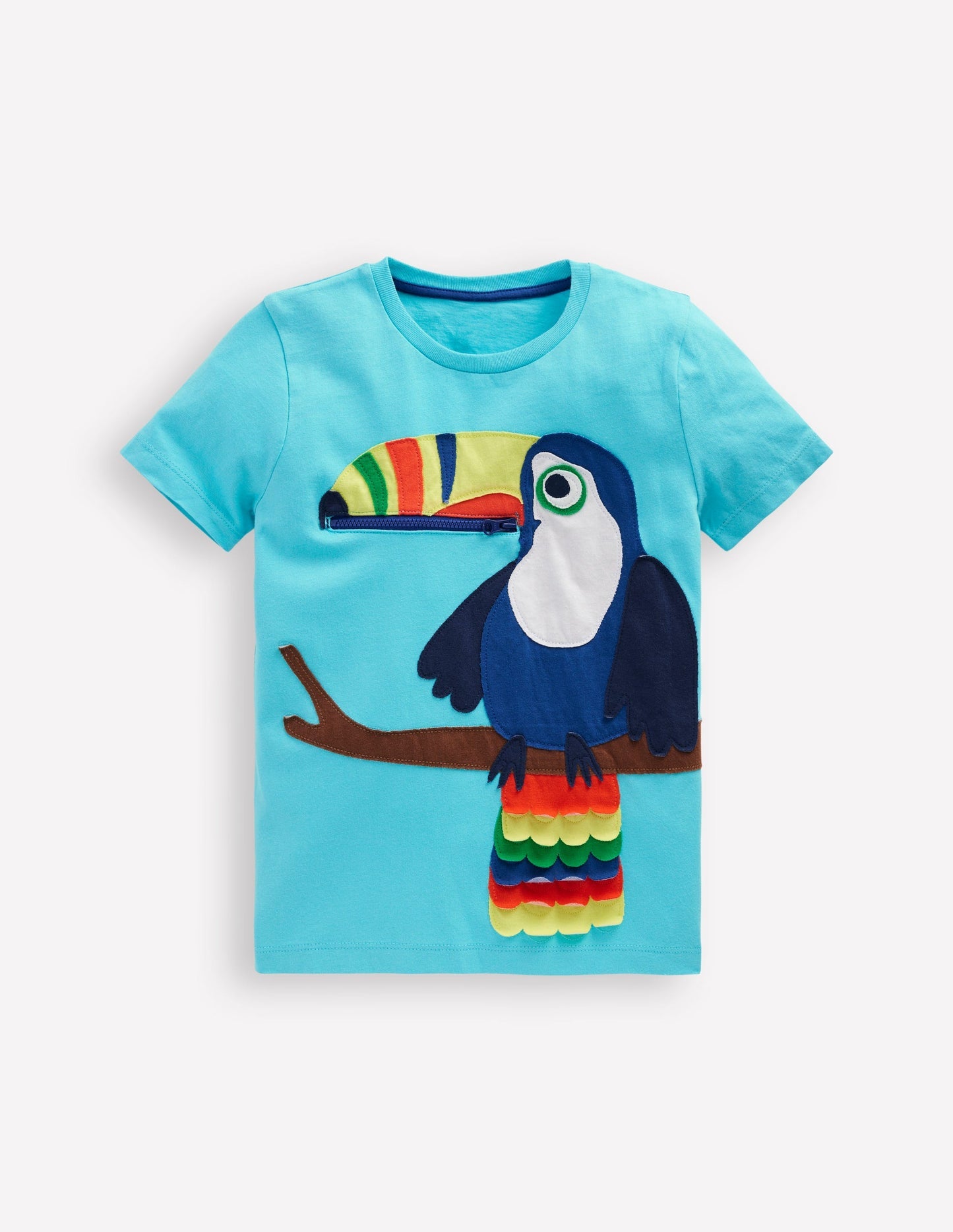 Boden Zip Applique T-shirt - Barbados Beach Toucan