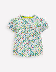 Boden Double Cloth Printed Blouse - Soft Ivory Ditsy Floral