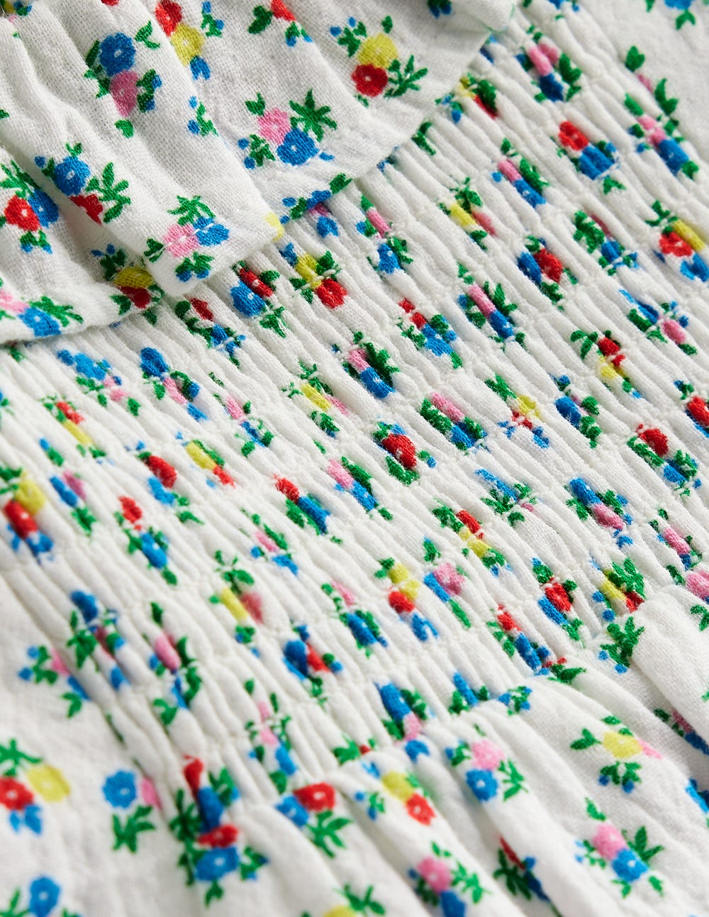 Boden Double Cloth Printed Blouse - Soft Ivory Ditsy Floral