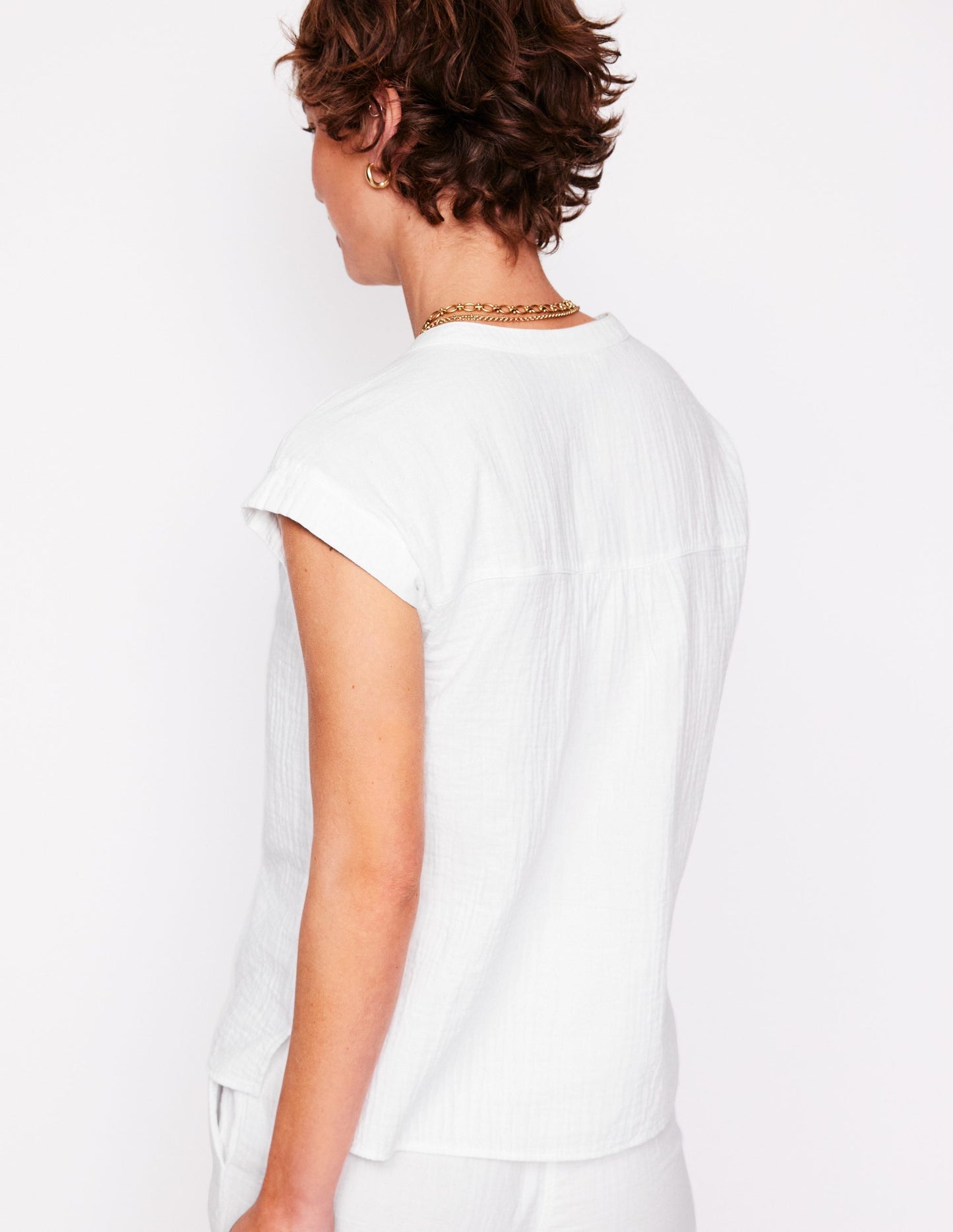Boden Sleeveless Double Cloth Top - White