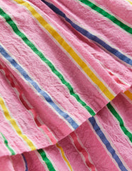 Boden Tiered Woven Skirt - Pink Multi Stripe