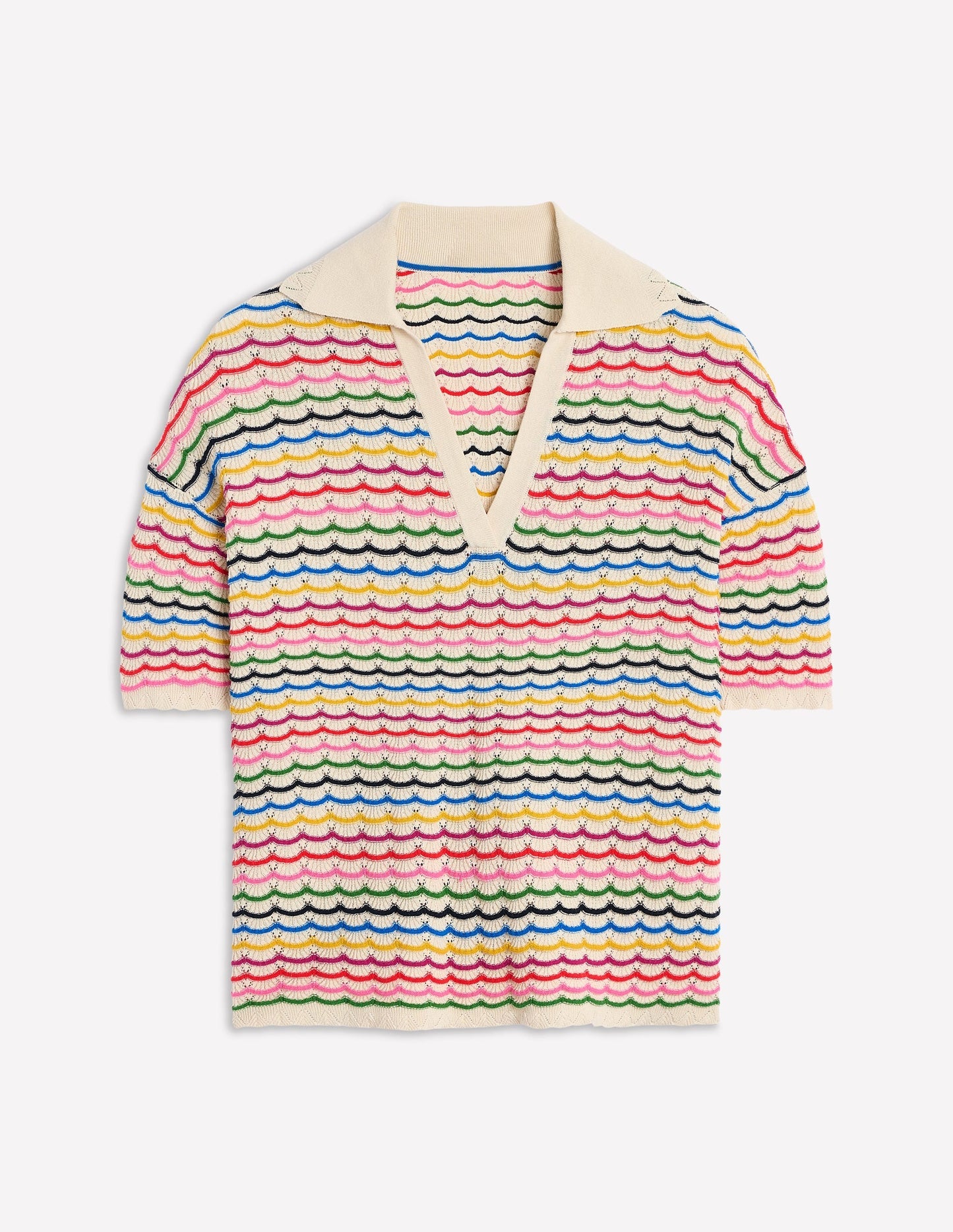 Boden Collared Henley Sweater - Multi, Rainbow