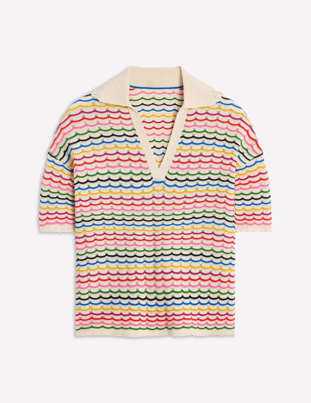 Boden Collared Henley Sweater - Multi, Rainbow
