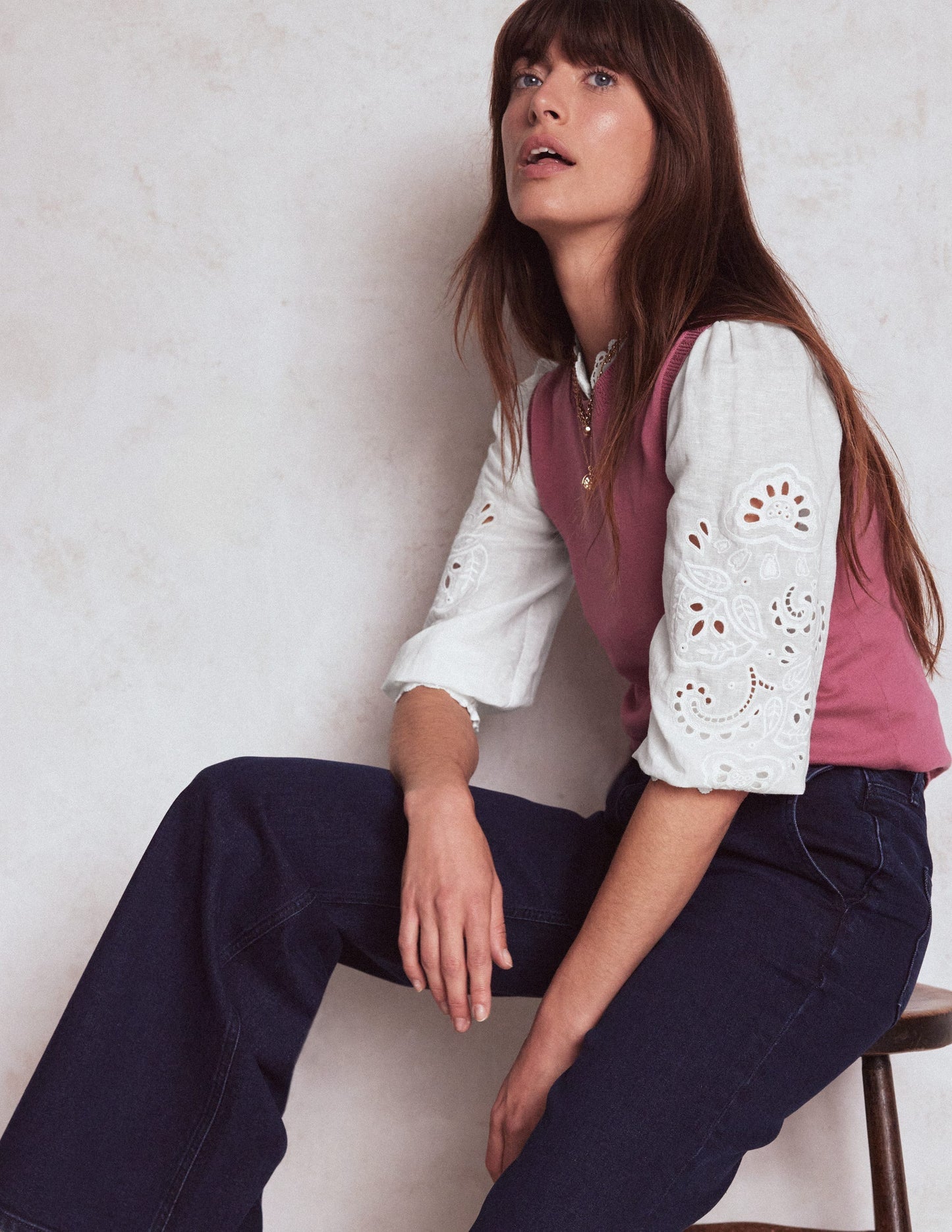 Boden Alicia Cutwork Linen Top - White, Cutwork Embroidery