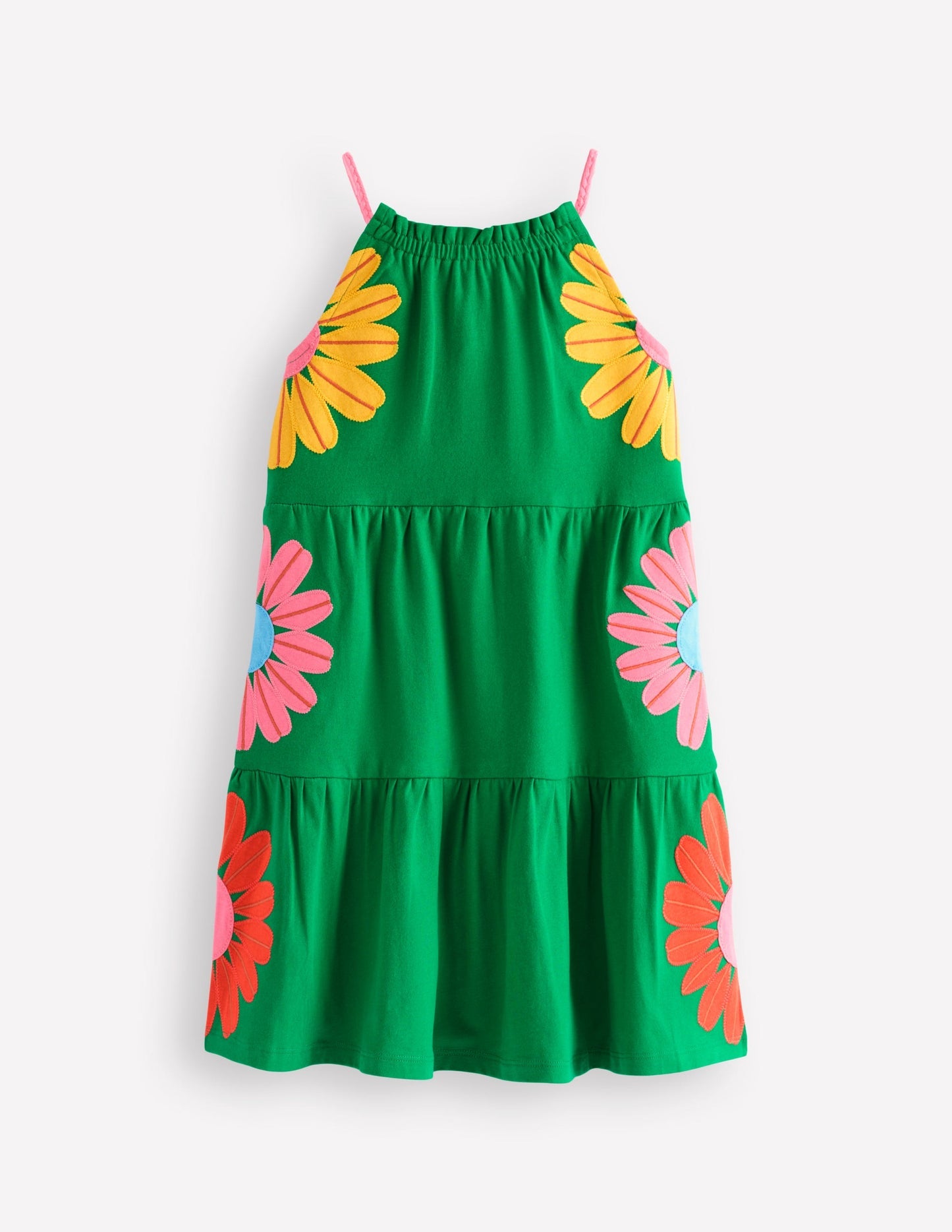 Boden Enola Hotchpotch Jersey Dress - Rich Emerald Flowers