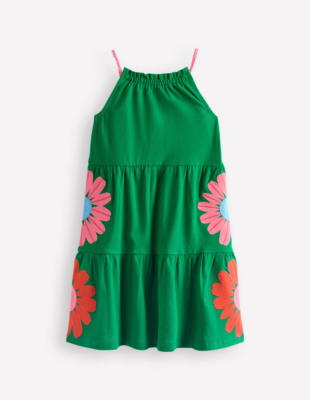 Boden Enola Hotchpotch Jersey Dress - Rich Emerald Flowers
